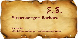 Pissenberger Barbara névjegykártya